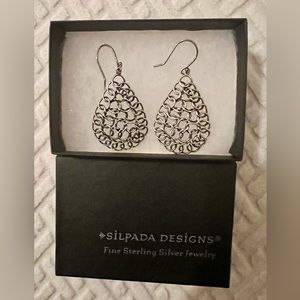 Silpada Vintage Sterling Silver Linked Teardrop Earrings